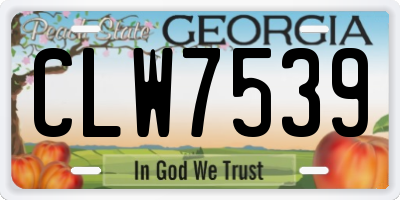 GA license plate CLW7539