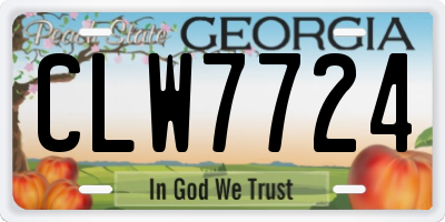 GA license plate CLW7724