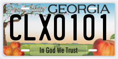 GA license plate CLX0101