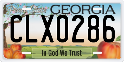GA license plate CLX0286