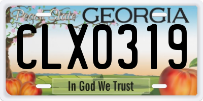 GA license plate CLX0319
