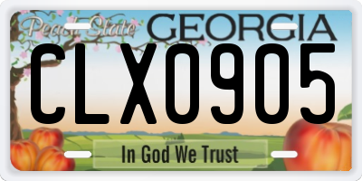 GA license plate CLX0905