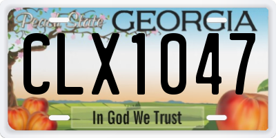 GA license plate CLX1047