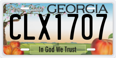 GA license plate CLX1707