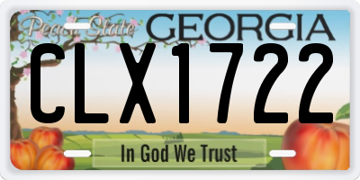 GA license plate CLX1722