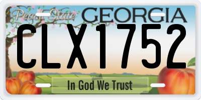 GA license plate CLX1752