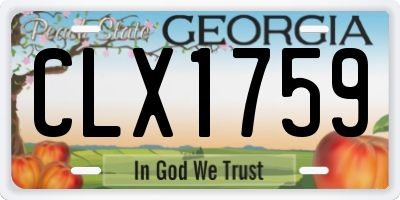 GA license plate CLX1759