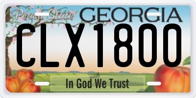 GA license plate CLX1800