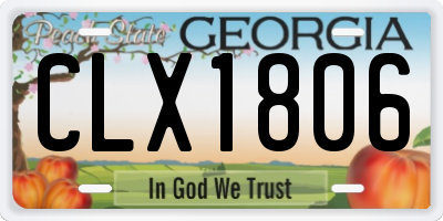 GA license plate CLX1806