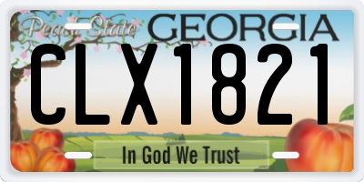 GA license plate CLX1821