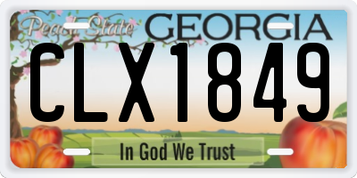 GA license plate CLX1849