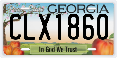 GA license plate CLX1860