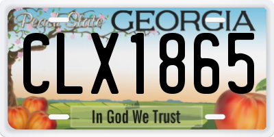 GA license plate CLX1865