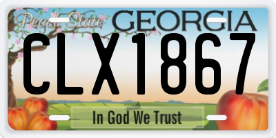 GA license plate CLX1867