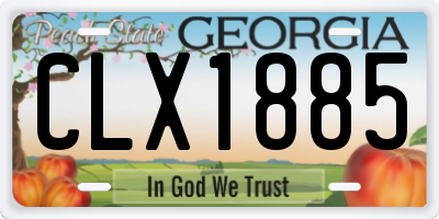 GA license plate CLX1885