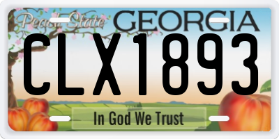 GA license plate CLX1893