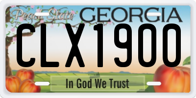 GA license plate CLX1900