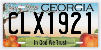 GA license plate CLX1921