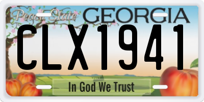 GA license plate CLX1941