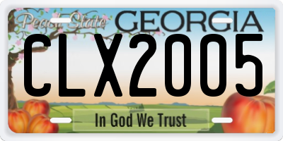 GA license plate CLX2005