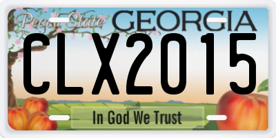 GA license plate CLX2015