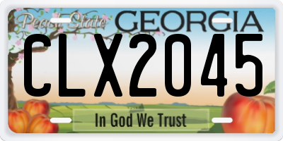 GA license plate CLX2045