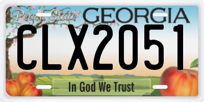 GA license plate CLX2051