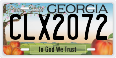 GA license plate CLX2072
