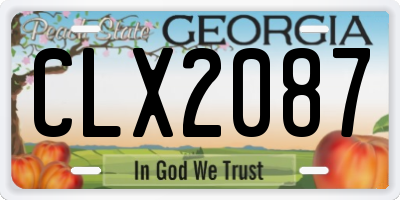 GA license plate CLX2087
