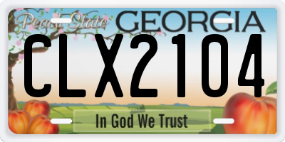 GA license plate CLX2104