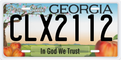 GA license plate CLX2112