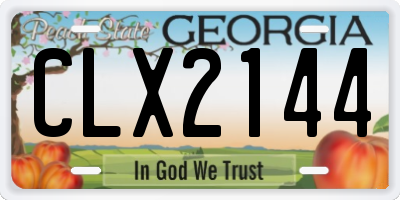 GA license plate CLX2144
