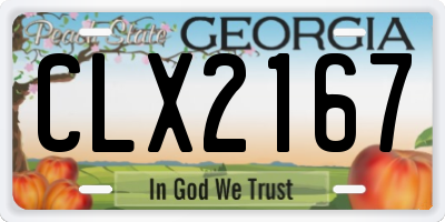 GA license plate CLX2167