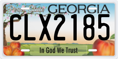 GA license plate CLX2185