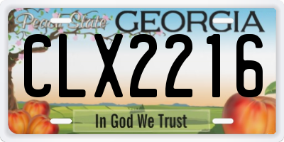 GA license plate CLX2216