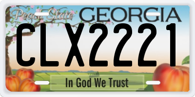 GA license plate CLX2221