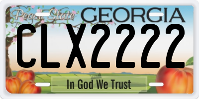GA license plate CLX2222