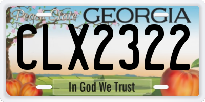GA license plate CLX2322