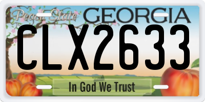 GA license plate CLX2633