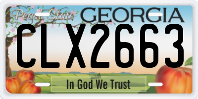 GA license plate CLX2663
