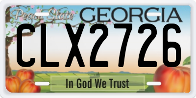 GA license plate CLX2726