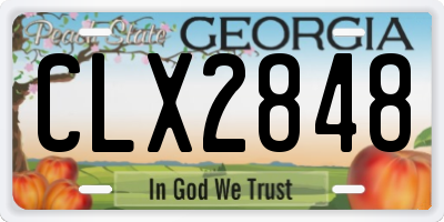 GA license plate CLX2848