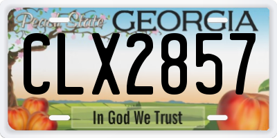 GA license plate CLX2857