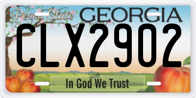 GA license plate CLX2902