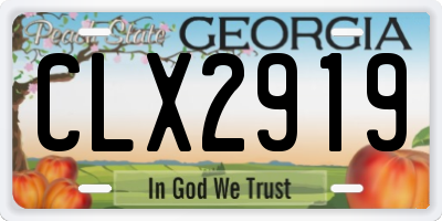 GA license plate CLX2919