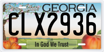 GA license plate CLX2936