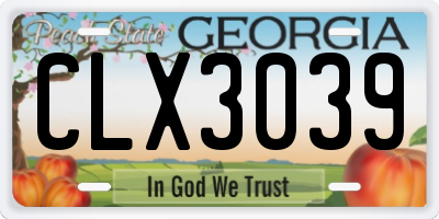 GA license plate CLX3039