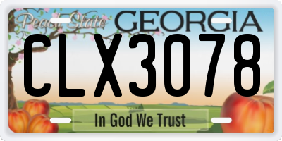 GA license plate CLX3078