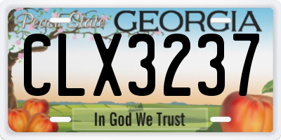 GA license plate CLX3237