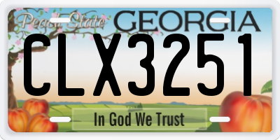 GA license plate CLX3251